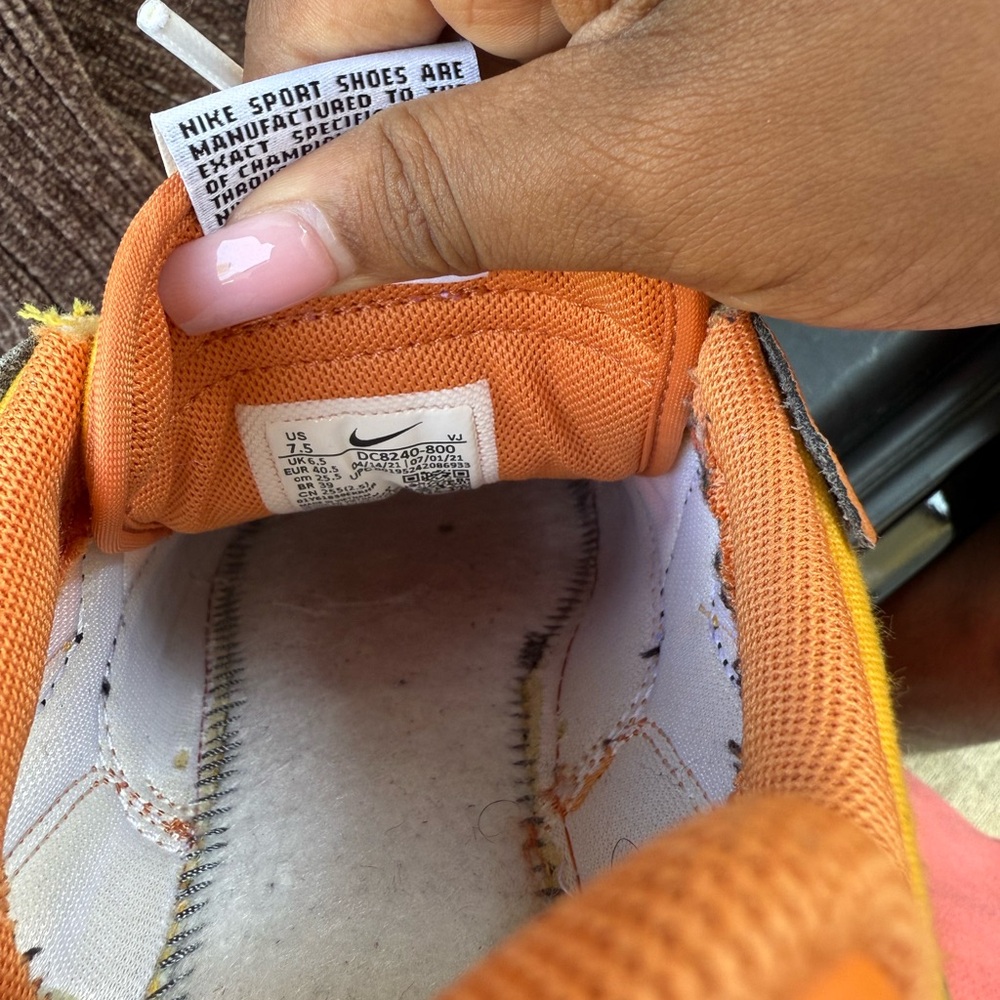Nike Textured Sole Sneakers in Orange and Black - Picture 6 of 6